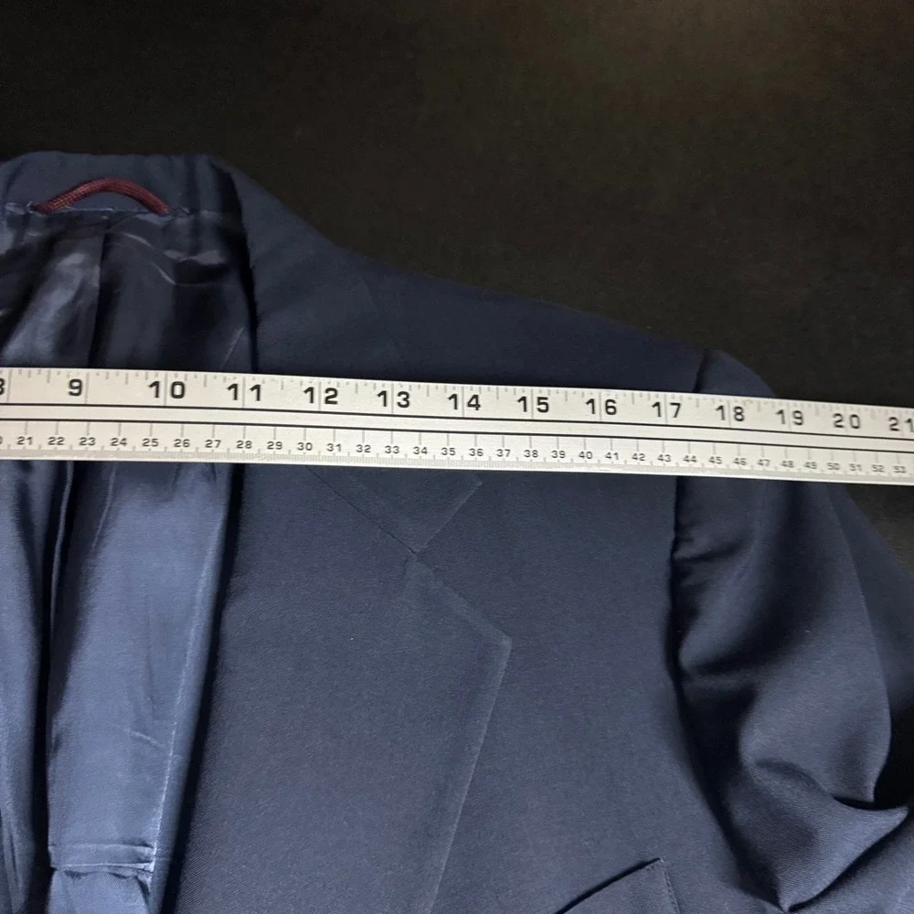 1960s Hart Schaffner Marx Men's Navy Blue Wool Blend Blazer Jacket 2 Button Coat